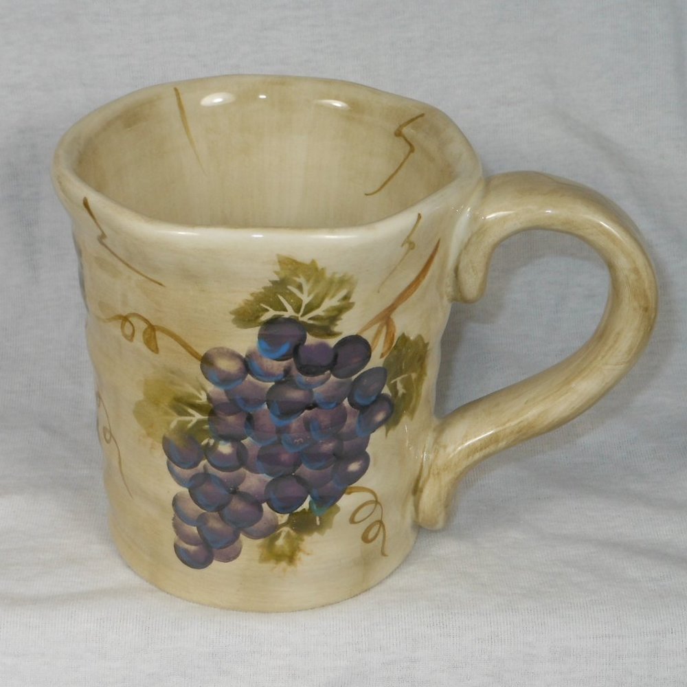 hand painted coffee mug. Table Tops unlimited CABERNET